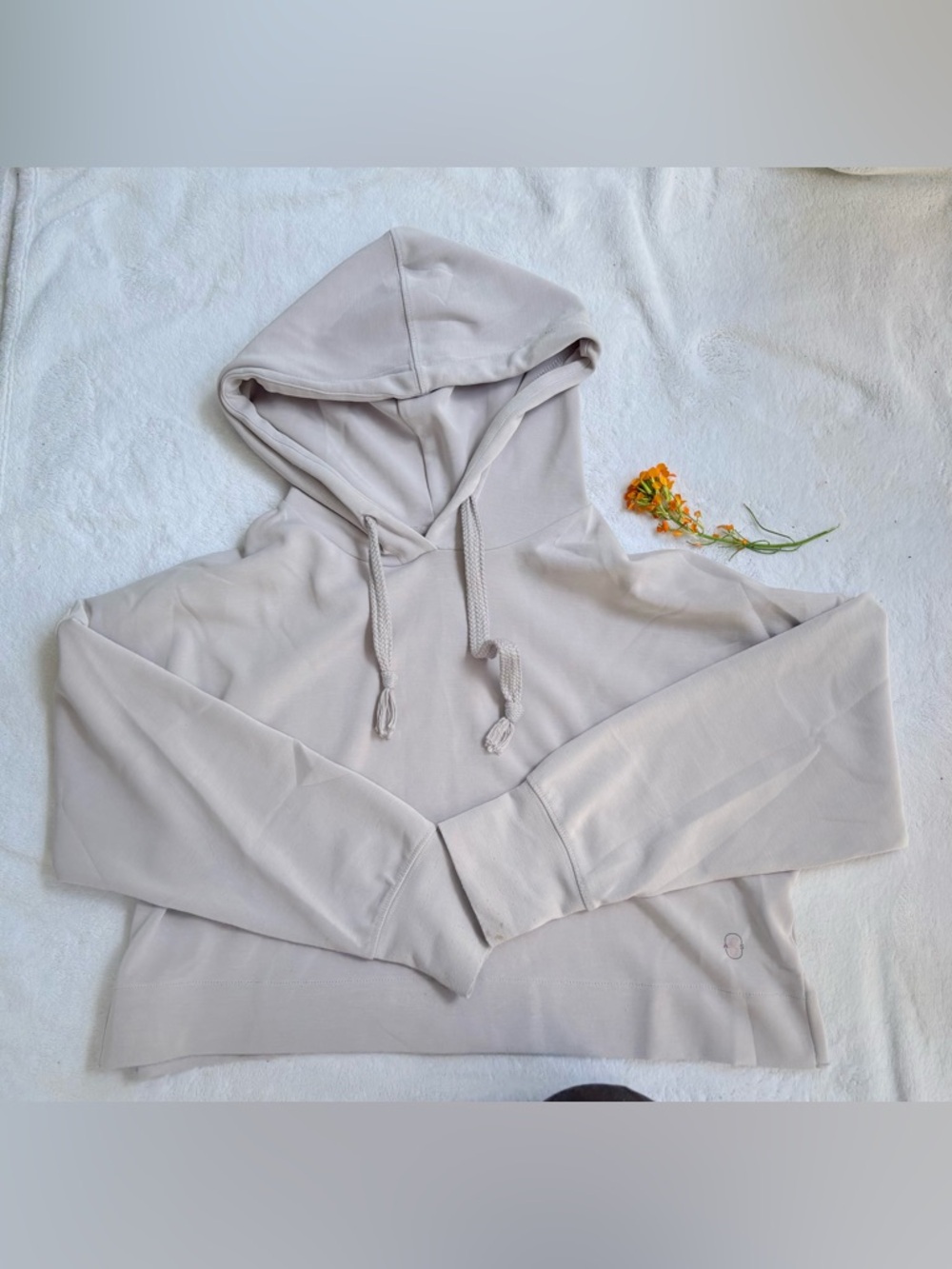 As Revival Cozy Light Beige cropped Hoodie small
